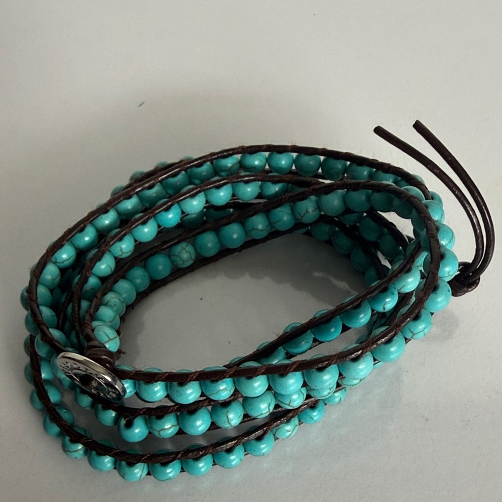Boho Trendy Victoria Emerson Turquoise Beaded Wrap Bracelet - Picture 6 of 8